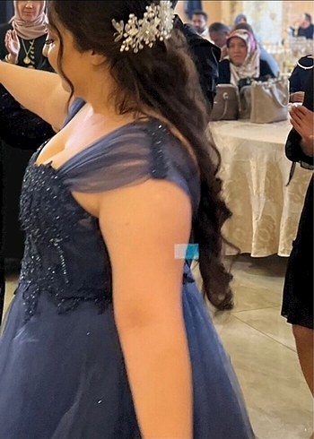 Uzun Lacivert Nişanlık - Görsel 3