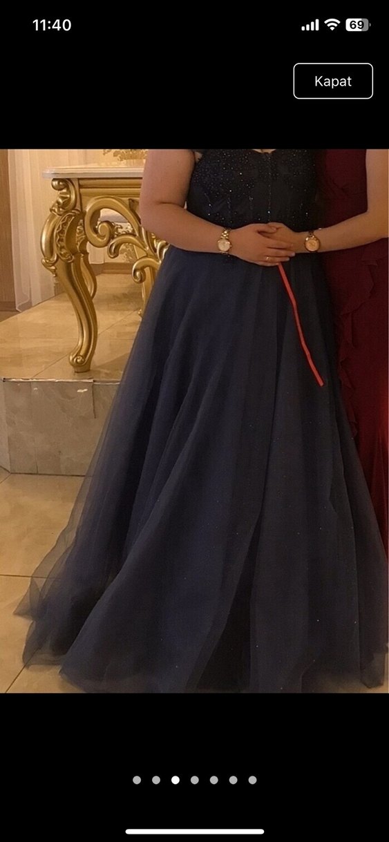 Uzun Lacivert Nişanlık - Görsel 4