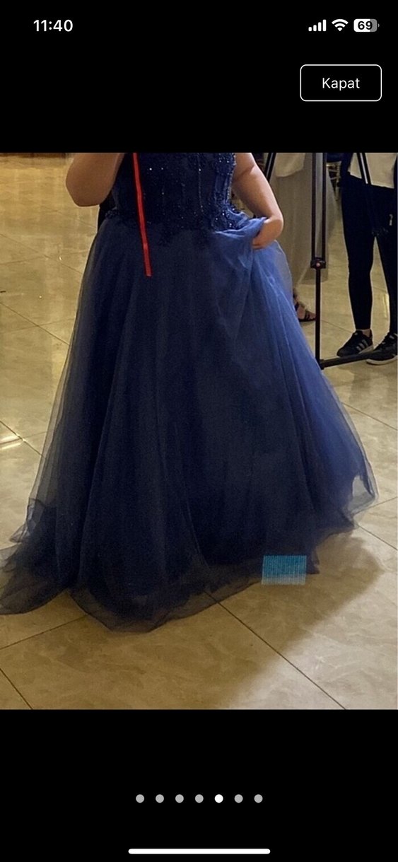 Uzun Lacivert Nişanlık - Görsel 2