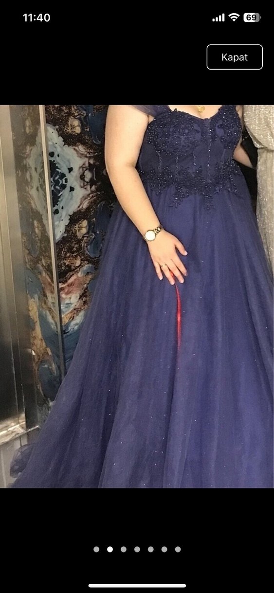 Uzun Lacivert Nişanlık - Görsel 5