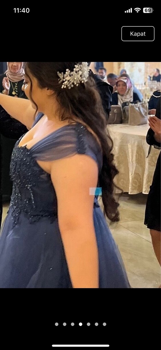 Uzun Lacivert Nişanlık - Görsel 3