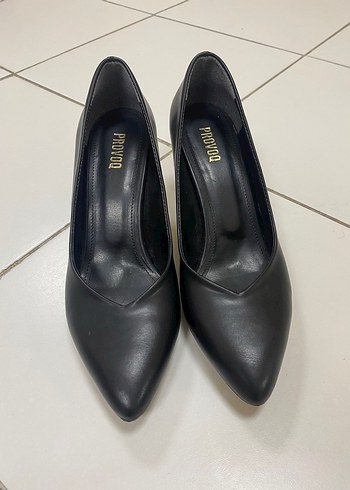 PROVOO Siyah Stiletto Topuklu Kadın Ayakkabı