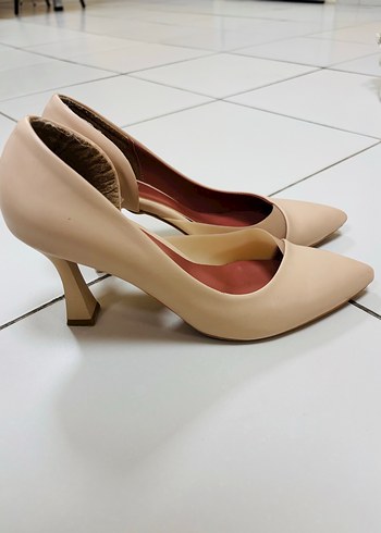 39 Beden Bej Stiletto Topuklu Kadın Ayakkabı
