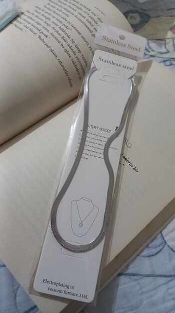 Tasarımcı Çelik İtalyan Kolye Silver 45 cm 