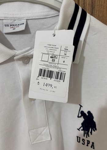 U.S Polo Assn. USPA Beyaz Polo Yaka Erkek Tişört