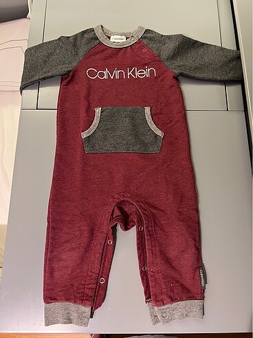 18-24 Ay Beden bordo Renk Calvin Klein Orjinal Bebek Tulum