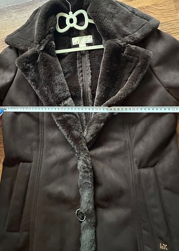 Michael Kors Kahverengi Süet Kürklü Midi Kadın Kaban - Görsel 7