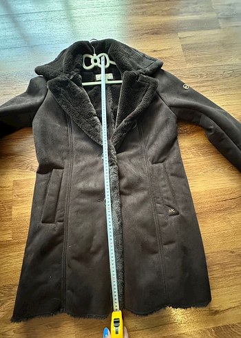 Michael Kors Kahverengi Süet Kürklü Midi Kadın Kaban - Görsel 6