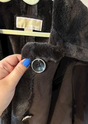 Michael Kors Kahverengi Süet Kürklü Midi Kadın Kaban - Görsel 3