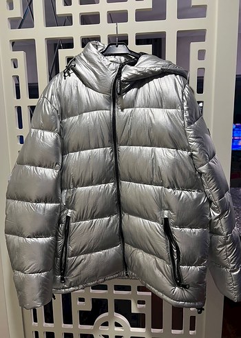 Calvin Klein Gri Metalik Erkek Mont Kaban - Görsel 2