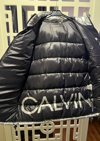 Calvin Klein Gri Metalik Erkek Mont Kaban - Görsel 6