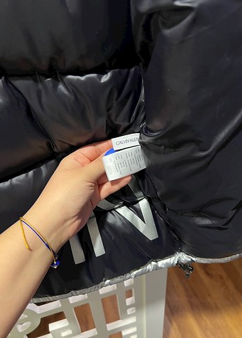 Calvin Klein Gri Metalik Erkek Mont Kaban - Görsel 7