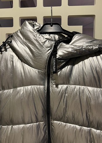 Calvin Klein Gri Metalik Erkek Mont Kaban - Görsel 3