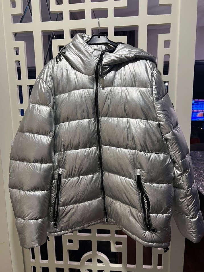 Calvin Klein Gri Metalik Erkek Mont Kaban - Görsel 2