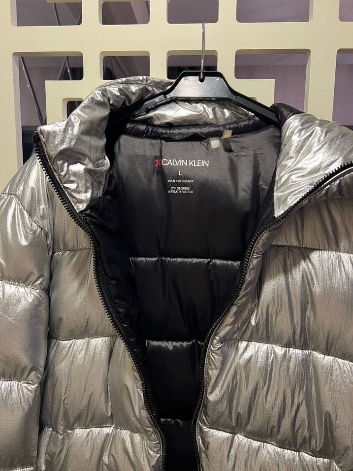Calvin Klein Gri Metalik Erkek Mont Kaban - Görsel 5