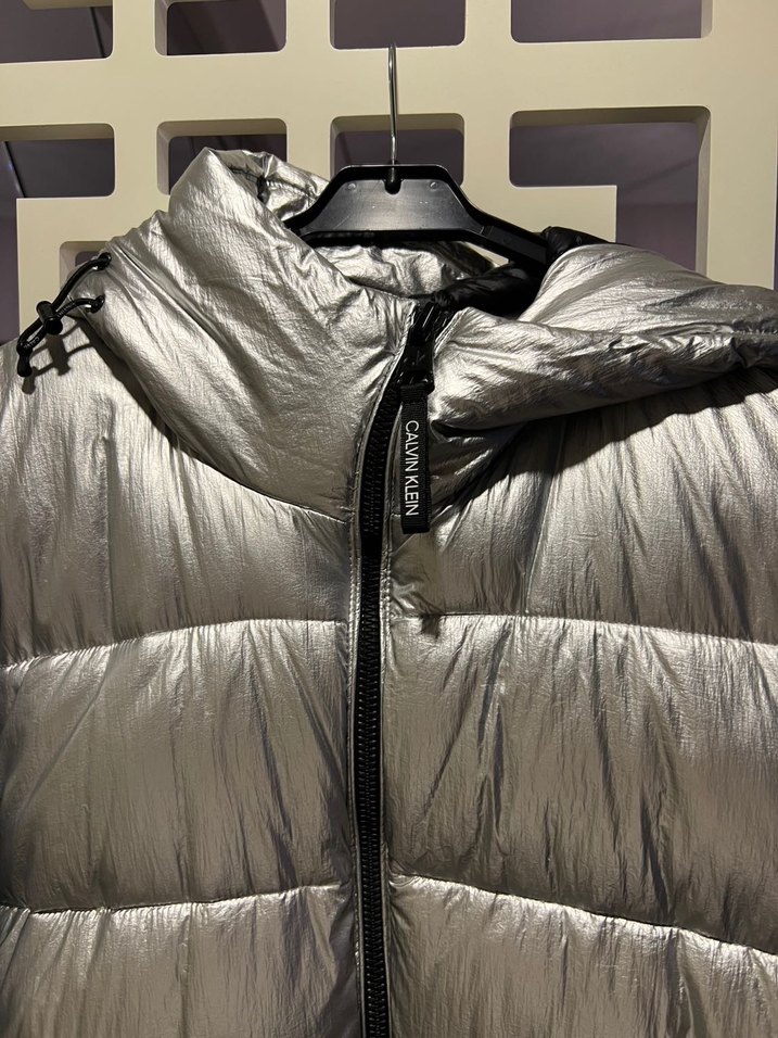 Calvin Klein Gri Metalik Erkek Mont Kaban - Görsel 3