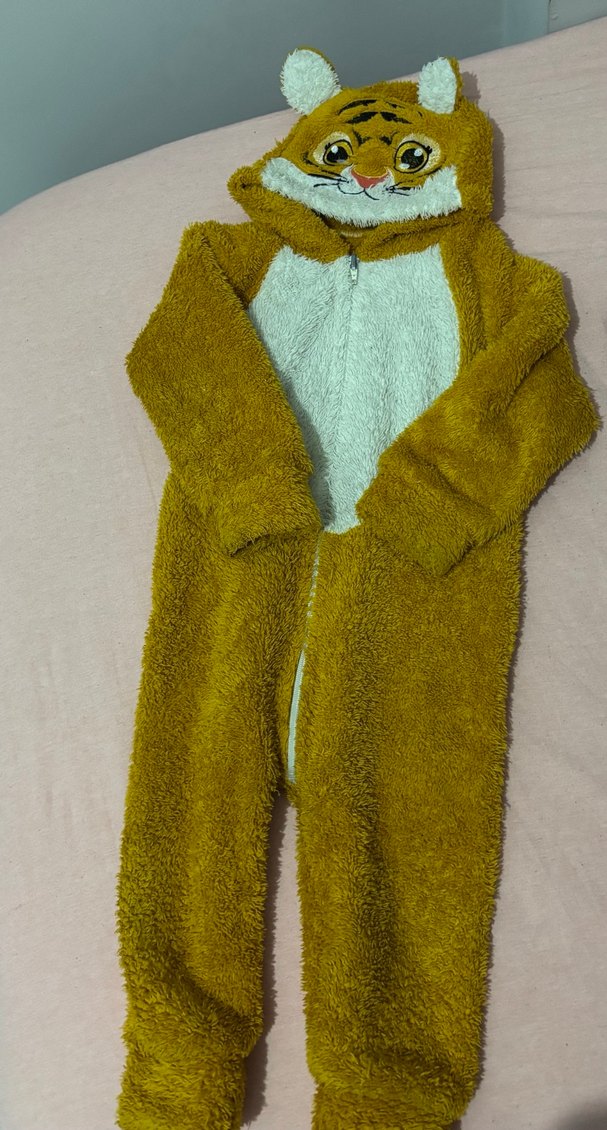 Kürk Detaylı Leopar Desenli Kaplan Tulumu - Görsel 2