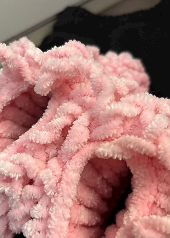 Kızlar için Pembe Örgü Sıcak Ev Terliği - Görsel 4