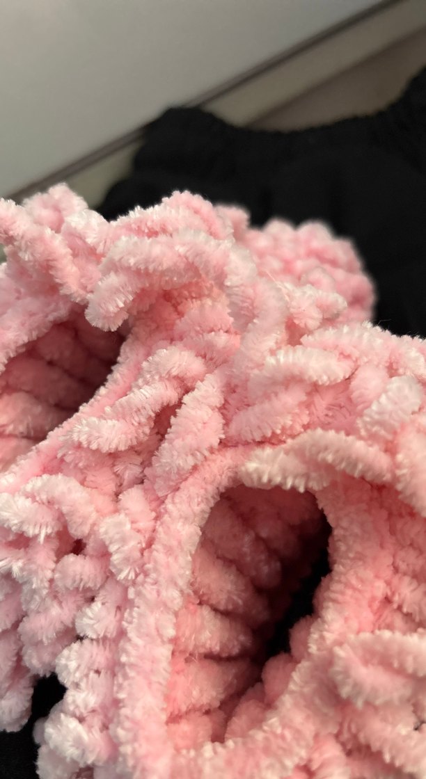Kızlar için Pembe Örgü Sıcak Ev Terliği - Görsel 4