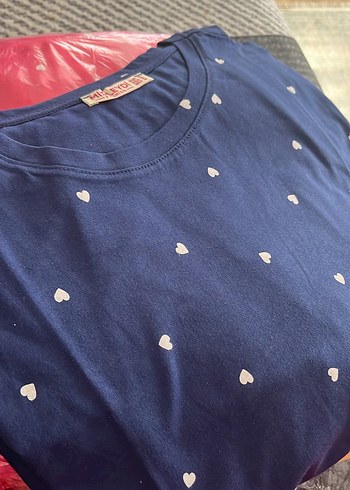 s Beden Rahat Kesim Uzun Kollu Mavi Pijama Takımı