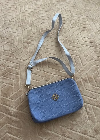 Mavi Kadın Çapraz Askılı Çanta Fermuarlı askılı çanta mavi çanta - Görsel 3