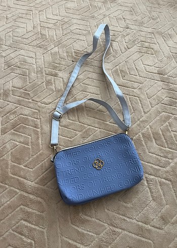 Mavi Kadın Çapraz Askılı Çanta Fermuarlı askılı çanta mavi çanta - Görsel 2