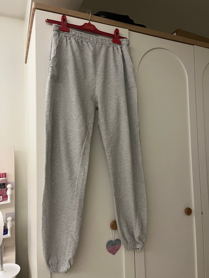 Gri Kadın Rahat Kesim Eşofman Altı gri eşofman - Görsel 2