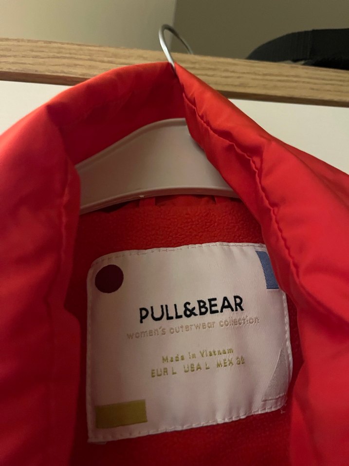 Kırmızı Kadın Kışlık Fermuarlı Mont şişme mont pull&bear mont - Görsel 4