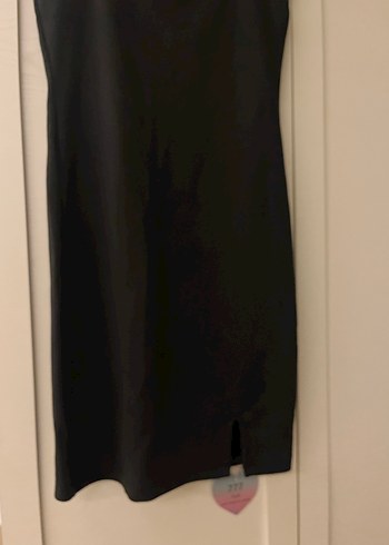 Siyah V Yaka Drapeli Midi Elbise siyah elbise gece elbisesi - Görsel 4