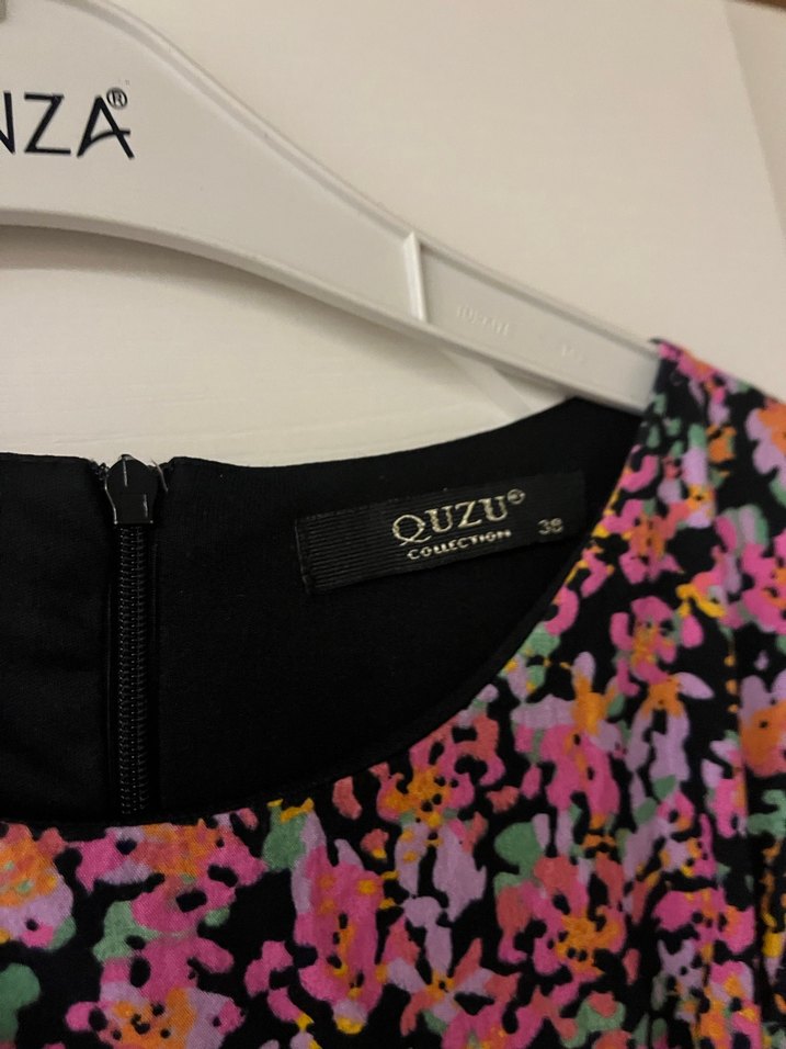 Çiçekli Uzun Kollu Midi Elbise çiçekli elbise mini elbise - Görsel 4