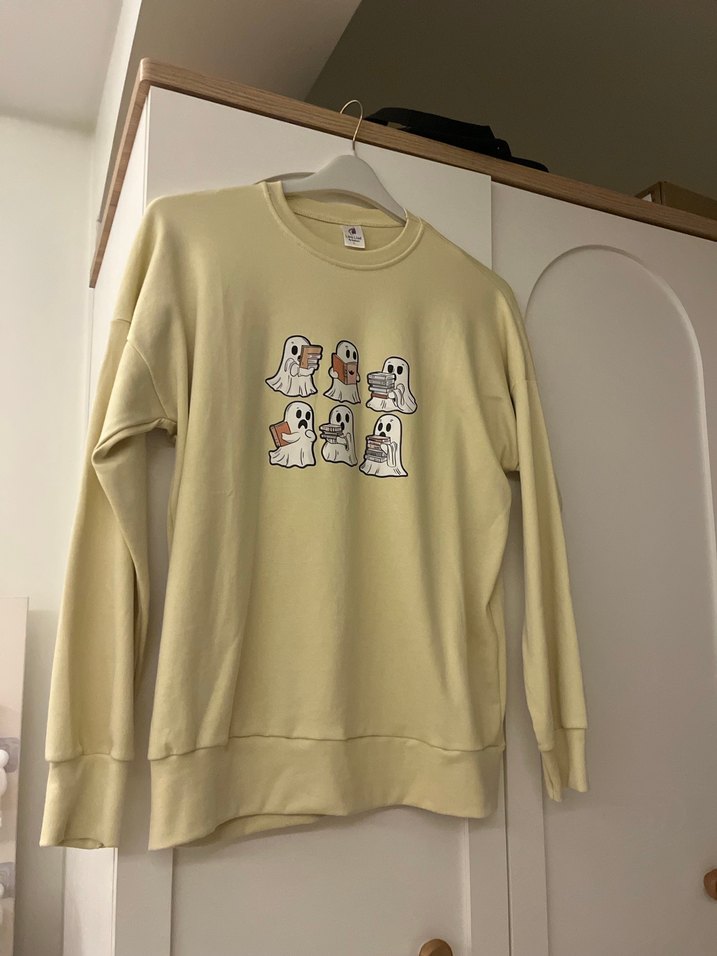 Bej Oversize Baskılı Kadın Sweatshirt sweatshirt bej - Görsel 2