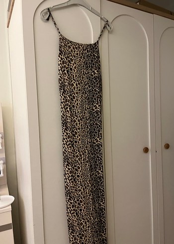 Leopar Desenli Uzun Askılı Elbise leoparlı elbise askılı elbise - Görsel 7