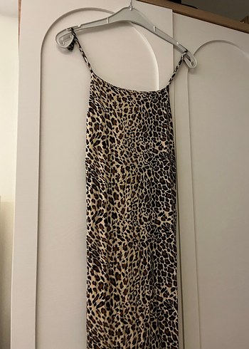 Leopar Desenli Uzun Askılı Elbise leoparlı elbise askılı elbise - Görsel 6