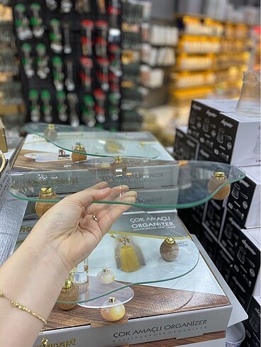 Diğer Dekoratif cam organize bambu ayaklı
