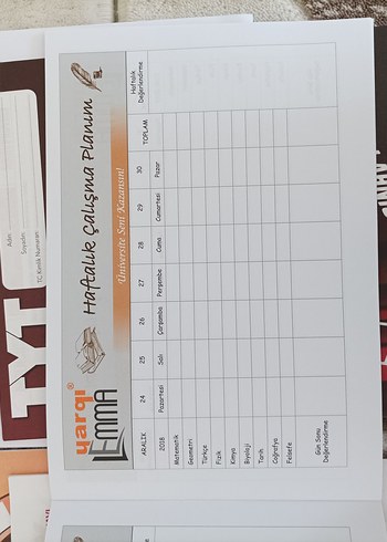  TYT Sınav Hazırlık Seti ve planlayıcı