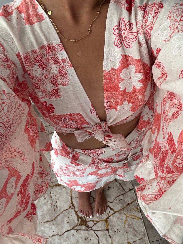 Pembe Batik Desenli alt üst takım - Görsel 5