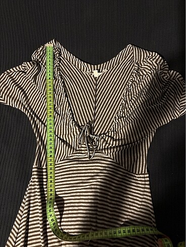 Çizgili ince koton elbise iade yoktur - Görsel 6