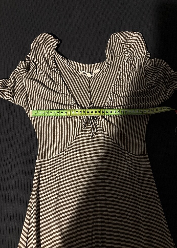 Çizgili ince koton elbise iade yoktur - Görsel 5