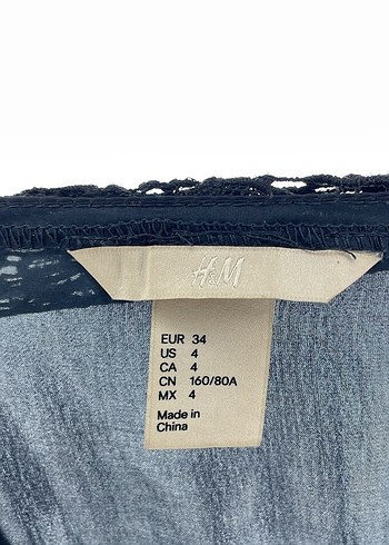 H&M Dantel Detaylı Lacivert Askılı uzun Elbise iade yoktur - Görsel 4