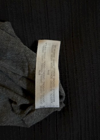 Massimo Dutti Gri V Yaka Kadın Tişört - Görsel 4