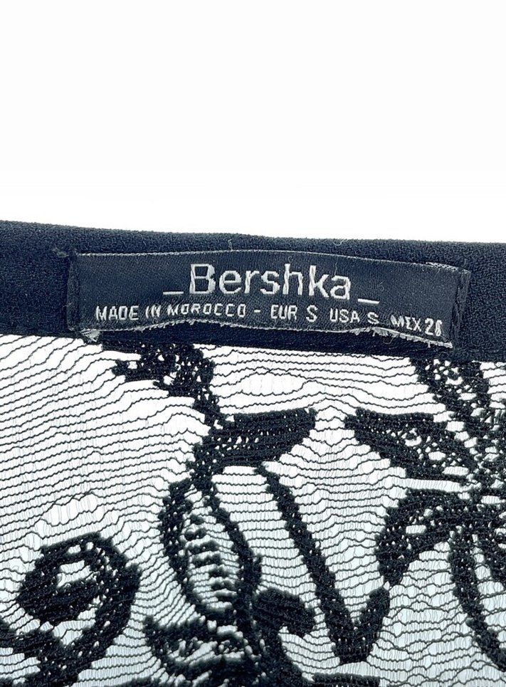 Bershka Dantel Detaylı Siyah Kadın Tulum iade yoktur - Görsel 4