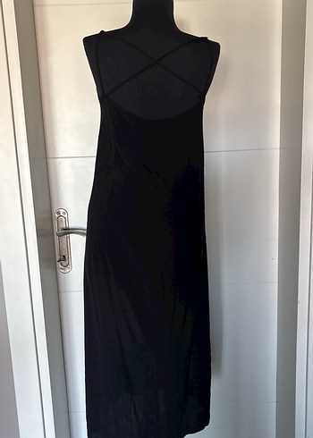 s Beden Zara Siyah midi Askılı Elbise
