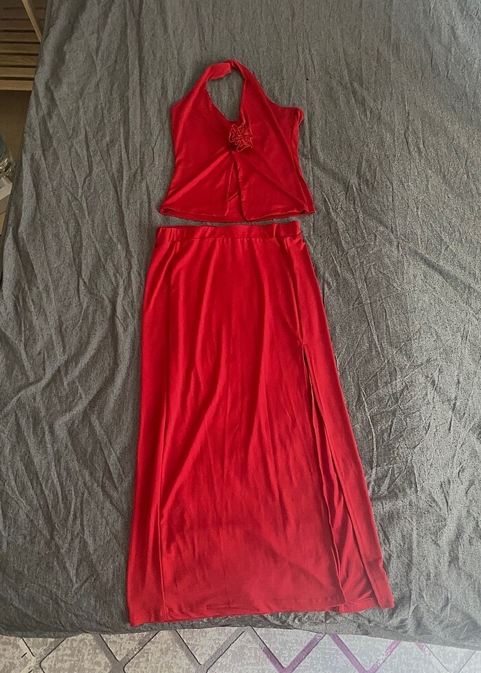 Kırmızı ikili etek takım - Görsel 2