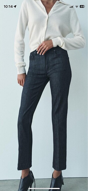 Zara bootcut yüksek bel cropped jean