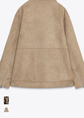 Zara Zara Bej Süet Biker Ceket