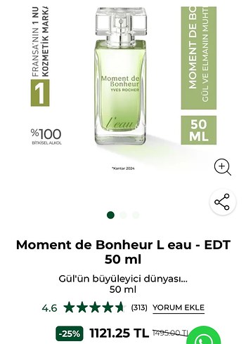  Beden Renk Yves Rocher Momen Bonheur Kadın Parfümü