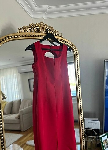 BSL FASHION Kırmızı detaylı elbise.