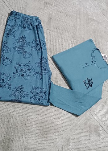 Mavi Desenli Mini Kadın Pijama Takımı - Görsel 2