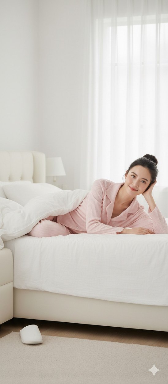 Pembe Uzun Kollu Midi Kadın Pijama Takımı - Görsel 2