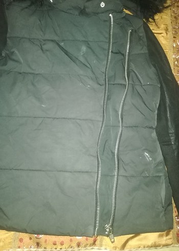 s Beden siyah Renk Siyah, Kapüşonlu, Kürklü Kadın Ceket